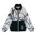 DECEMBERMAY ディセンバーメイ フルグラフィック ジップジャケット 総柄 ホワイト系 S 【中古】ゴルフウェア レディース