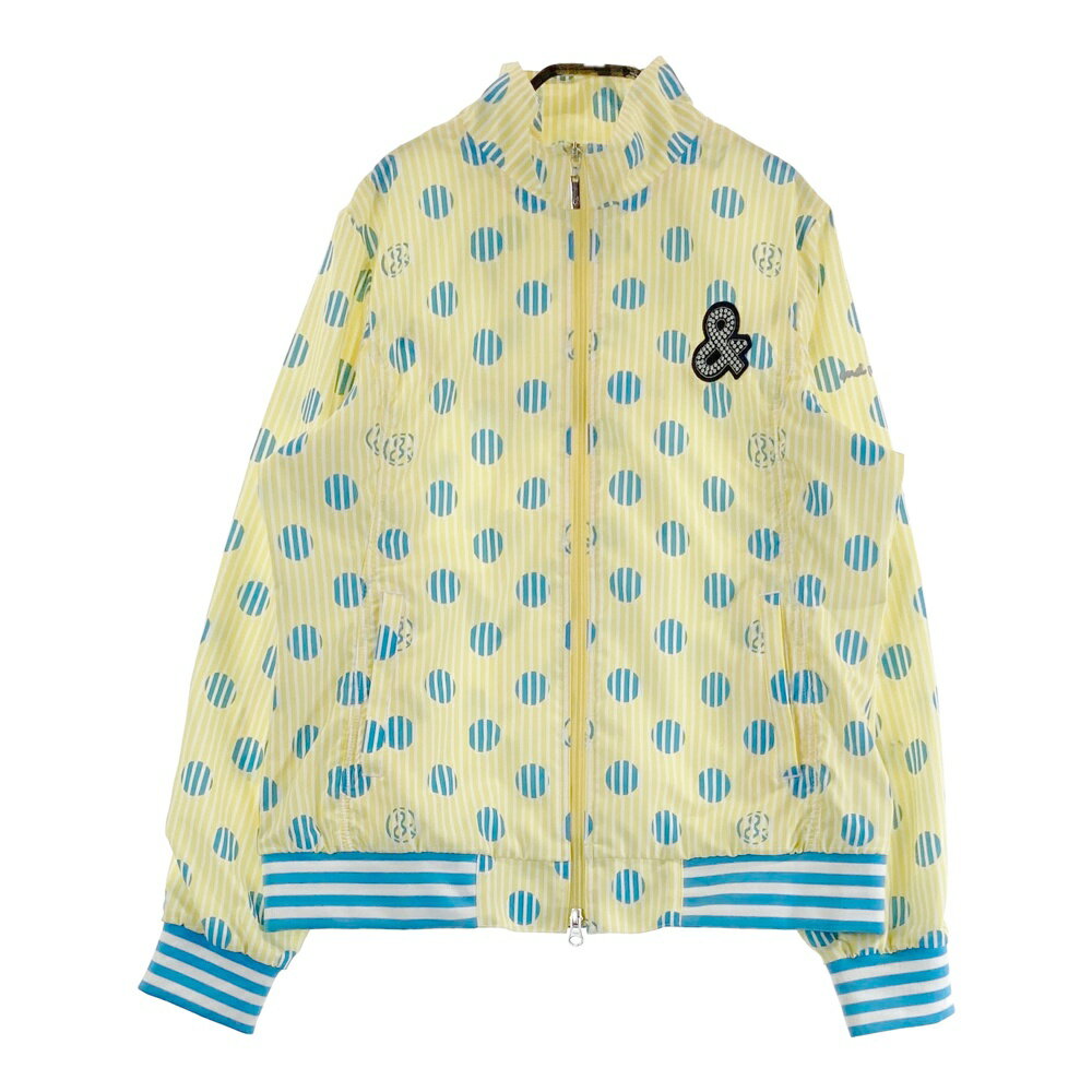 AND PER SE アンパスィ ジップジャケット 総柄 イエロー系 L 【中古】ゴルフウェア レディース