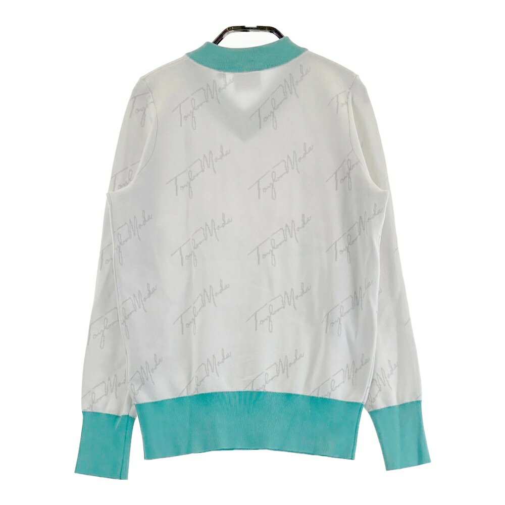 TAYLOR MADE テーラーメイド Vネック ニット セーター 総柄 ホワイト系 S 【中古】ゴルフウェア レディース