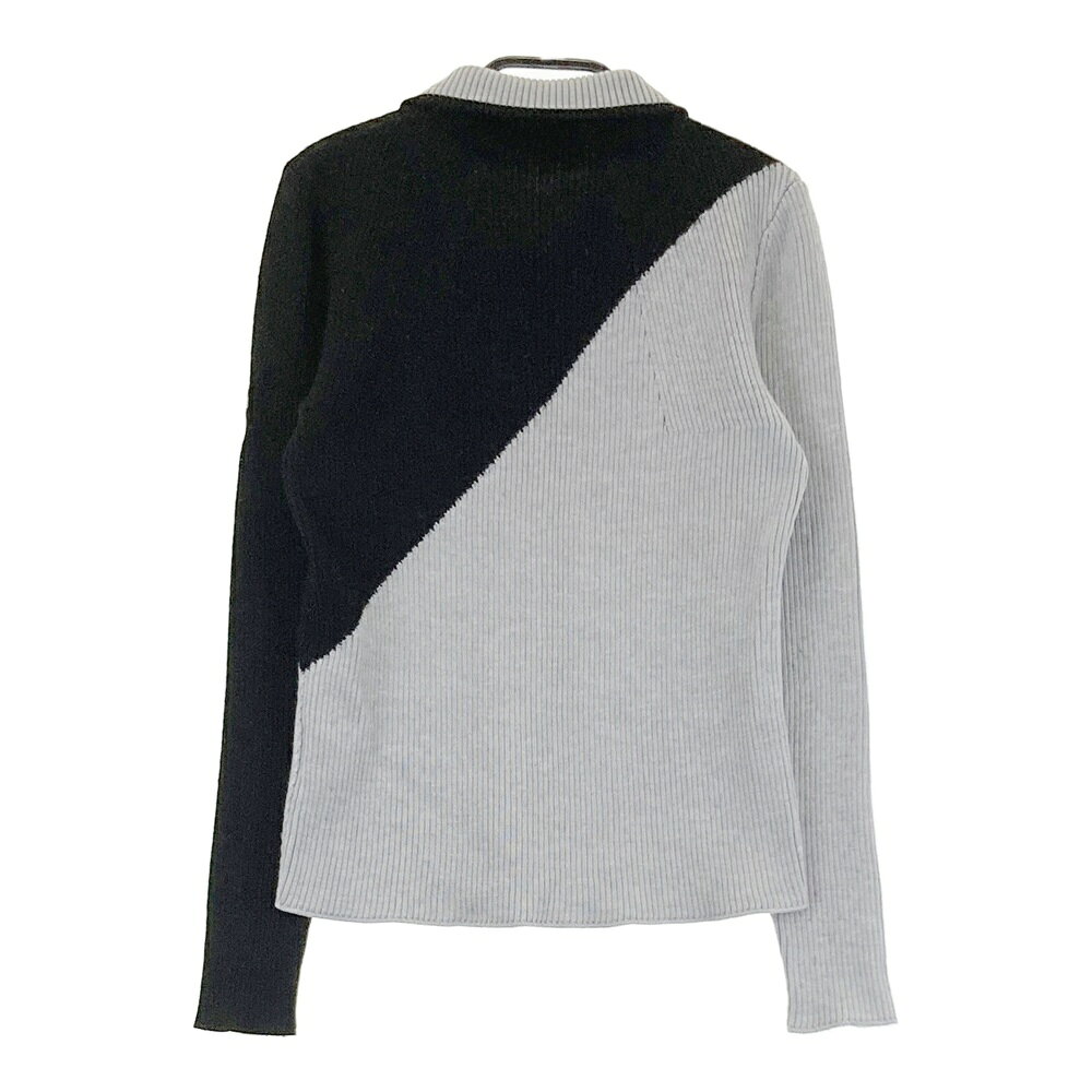 DESCENTE GOLF デサントゴルフ ハーフジップ 長袖リブニット グレー系 M 【中古】ゴルフウェア レディース