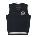 PEARLY GATES パーリーゲイツ Vネック ニットベスト ブラック系 2 【中古】ゴルフウェア レディース