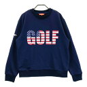 BEAMS GOLF ビームスゴルフ 2024年モデル スウェットトレーナー 星条旗柄 ネイビー系 L 【中古】ゴルフウェア レディース