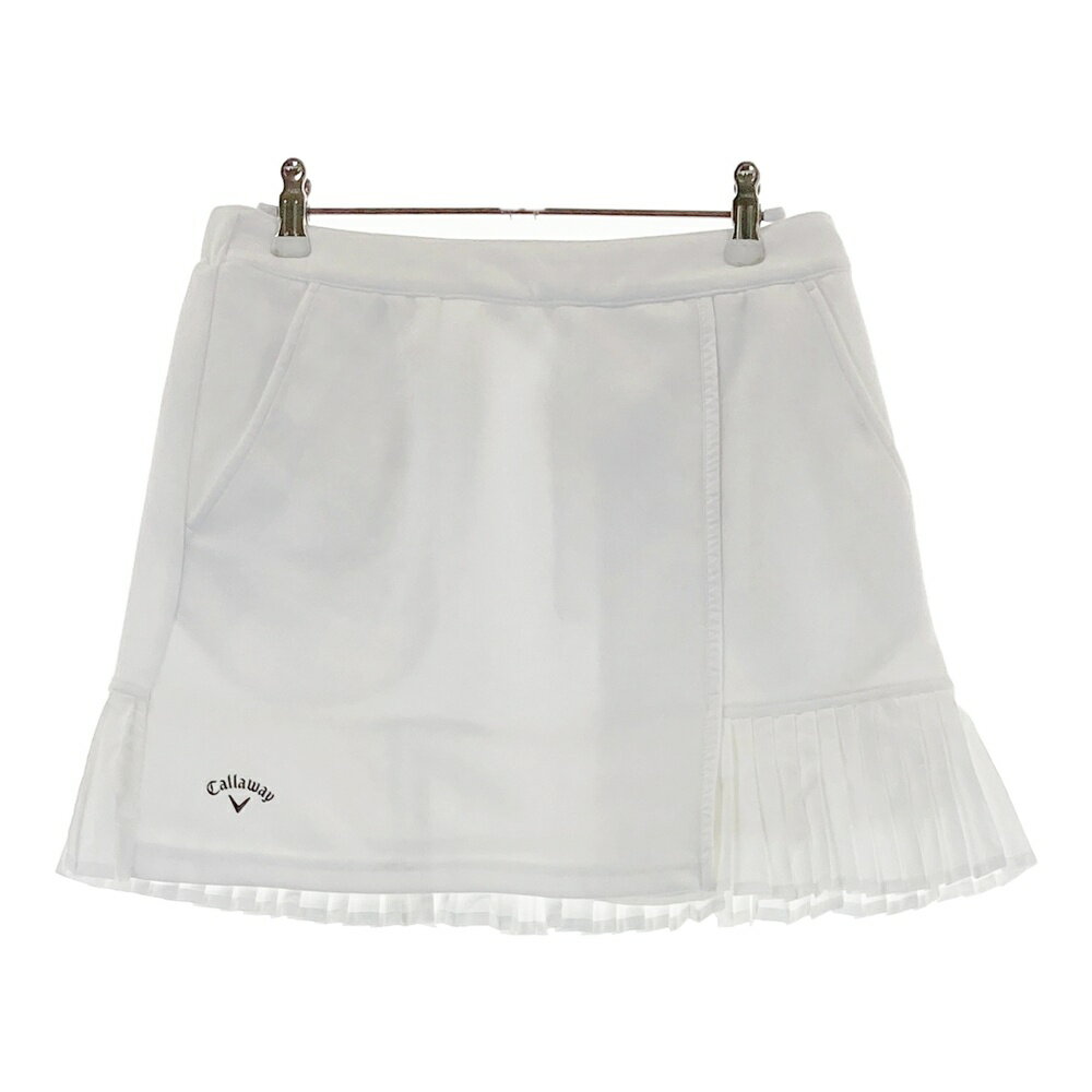 CALLAWAY キャロウェイ 裾プリーツ スカート ホワイト系 M 【中古】ゴルフウェア レディース