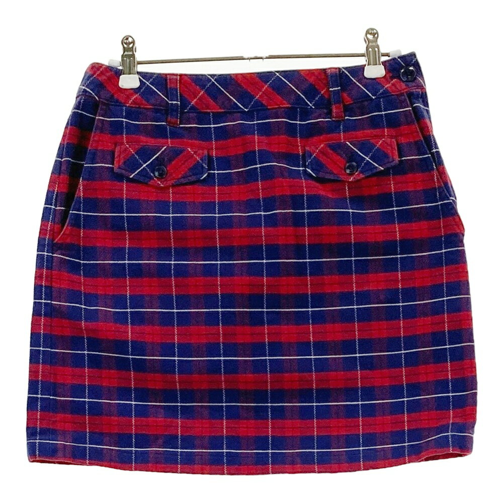 23区GOLF ニジュウサンクゴルフ ストレッチスカート チェック柄 レッド系 61 【中古】ゴルフウェア レ..