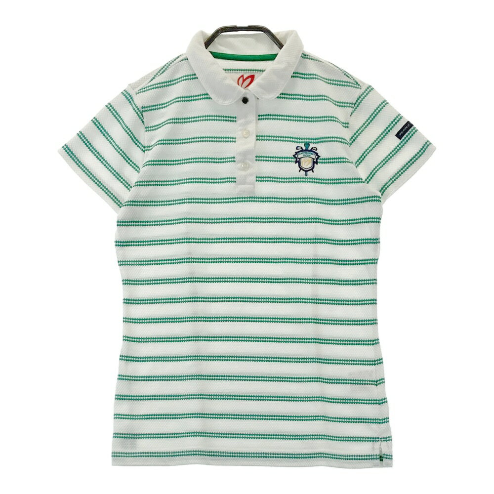 MASTER BUNNY EDITION マスターバニーエディション 半袖ポロシャツ ボーダー柄 ホワイト系 0 【中古】ゴルフウェア レディース