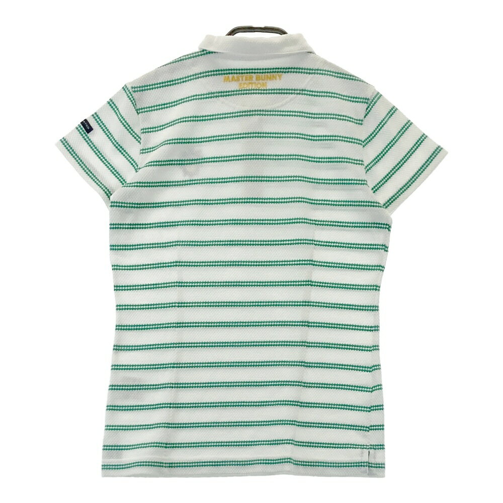 MASTER BUNNY EDITION マスターバニーエディション 半袖ポロシャツ ボーダー柄 ホワイト系 0 【中古】ゴルフウェア レディース