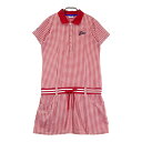 FILA GOLF フィラゴルフ 半袖ワンピース チェック柄 レッド系 【中古】ゴルフウェア レディース
