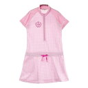 VIVA HEART ビバハート 半袖 シアサッカーワンピース チェック柄 ピンク系 42 【中古】ゴルフウェア レディース