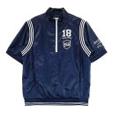 FILA GOLF フィラゴルフ 裏メッシュ ハーフジップ 半袖ブルゾン ネイビー系 L 【中古】ゴルフウェア レディース
