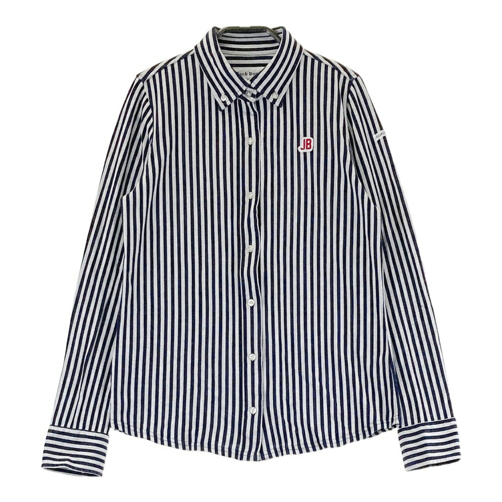JACK BUNNY ジャックバニー 長袖シャツ ストライプ柄 ネイビー系 1 【中古】ゴルフウェア レディース