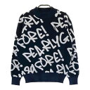 PEARLY GATES パーリーゲイツ ニットセーター 総柄 ネイビー系 0 【中古】ゴルフウェア レディース