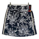 PEARLY GATES パーリーゲイツ 055-2234930 スウェットスカート サイドライン 花柄 ネイビー系 0 【中古】ゴルフウェア レディース