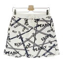 PEARLY GATES パーリーゲイツ 055-2234036 スウェットスカート ロゴ チェーン総柄 ホワイト系 1 【中古】ゴルフウェア レディース