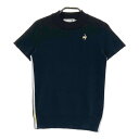 LE COQ GOLF ルコックゴルフ ハイネック 半袖 ニット カットソー ブラック系 M 【中古】ゴルフウェア レディース