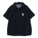 PEARLY GATES パーリーゲイツ 半袖ポロシャツ プリント ブラック系 0 【中古】ゴルフウェア レディース