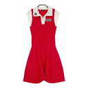 CPG GOLF シーピージーゴルフ 半袖 ニット ワンピース レッド系 2 【中古】ゴルフウェア レディース