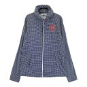 MUNSING WEAR マンシングウェア SL6321 フード付 ジップジャケット チェック柄 ネイビー系 M 【中古】ゴルフウェア レディース