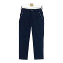 23区GOLF ニジュウサンクゴルフ ロングパンツ シアサッカー ネイビー系 58 【中古】ゴルフウェア レディース