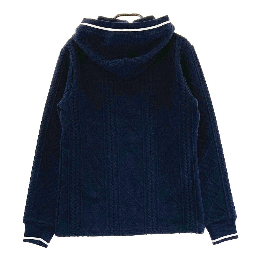 23区GOLF ニジュウサンクゴルフ ニット風パーカー ネイビー系 1 【中古】ゴルフウェア レディース
