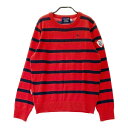LE COQ GOLF ルコックゴルフ ウール混 長袖ニットセーター レッド系 L 【中古】ゴルフウェア レディース