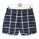PEARLY GATES パーリーゲイツ ストレッチショートパンツ チェック柄 ブラック系 1 【中古】ゴルフウェア レディース