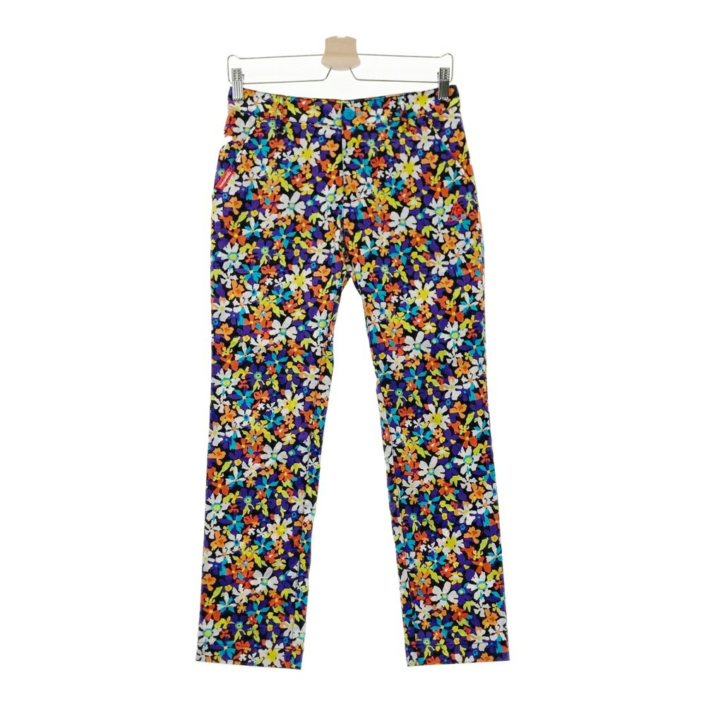 LE COQ GOLF ルコックゴルフ ロングパンツ 花柄 パープル系 9 【中古】ゴルフウェア レディース