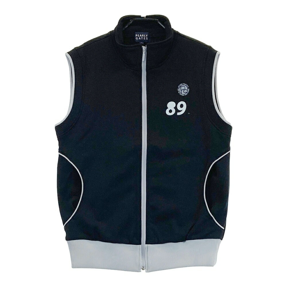 PEARLY GATES パーリーゲイツ フルジップベスト ブラック系 1 【中古】ゴルフウェア レディース