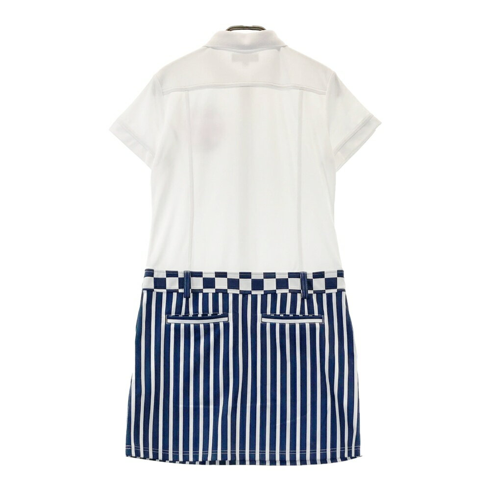 CALLAWAY キャロウェイ 半袖ワンピース ストライプ柄 ホワイト系 M 【中古】ゴルフウェア レディース