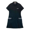 CASTELBAJAC カステルバジャック 裏地付 半袖ワンピース ストライプ柄 ブラック系 40 【中古】ゴルフウェア レディース