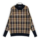 PEARLY GATES パーリーゲイツ 2023年 ニットセーター チェック柄 ブラウン系 1 【中古】ゴルフウェア レディース
