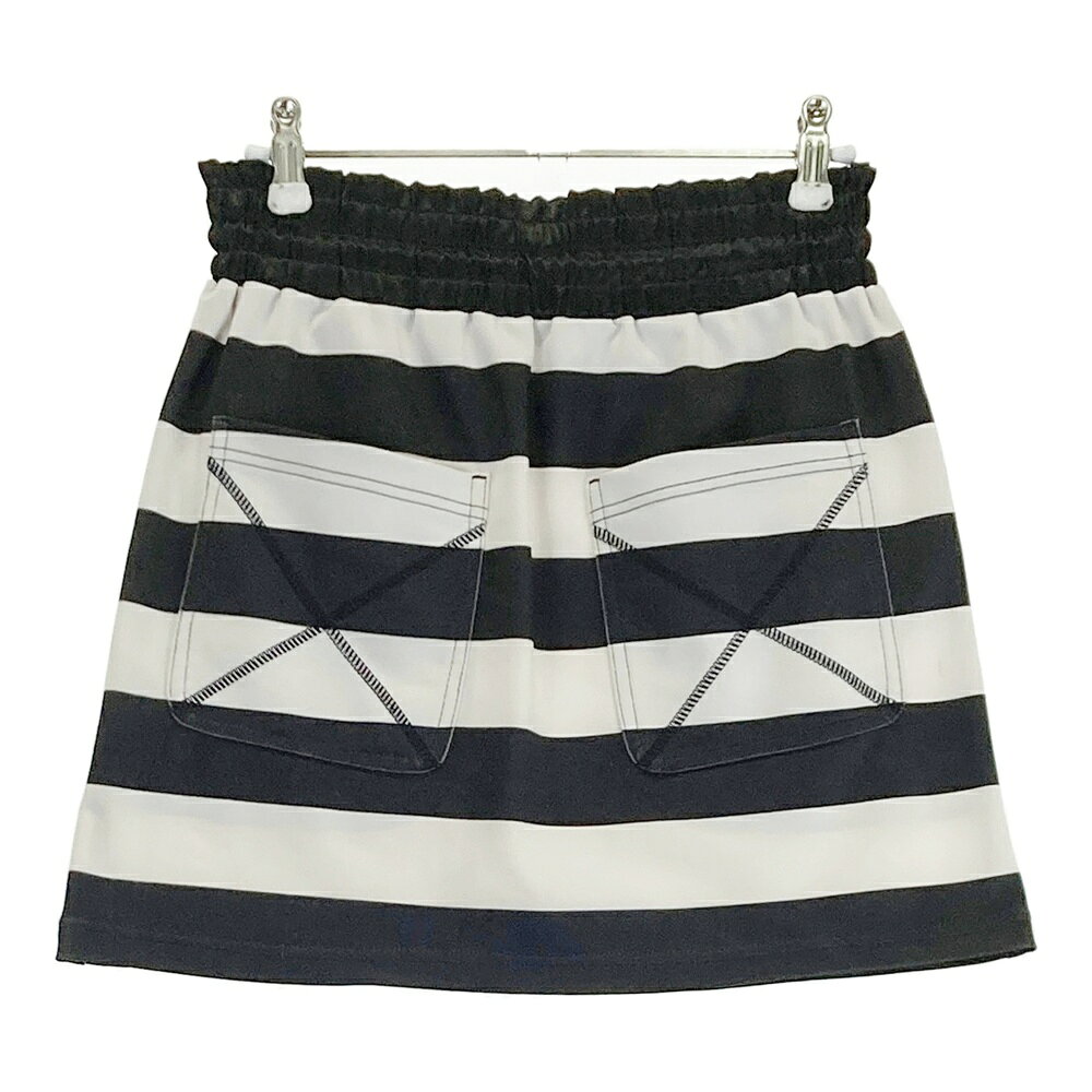 DANCE WITH DRAGON ダンスウィズドラゴン スカート ボーダー柄 ブラック系 2 【中古】ゴルフウェア レディース