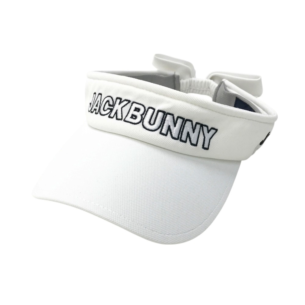 JACK BUNNY ジャックバニー サンバイザー バックリボン ホワイト系 FR 【中古】ゴルフウェア