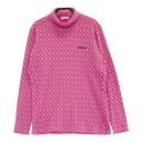 ADIDAS GOLF アディダスゴルフ A05076 タートルネック ニットセーター 総柄 ピンク系 M 【中古】ゴルフウェア レディース