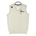 DESCENTE GOLF デサントゴルフ ニットベスト JAPAN ホワイト系 M 【中古】ゴルフウェア レディース