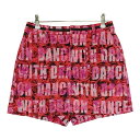 DANCE WITH DRAGON ダンスウィズドラゴン キュロットスカート バラ柄 レッド系 1 【中古】ゴルフウェア レディース