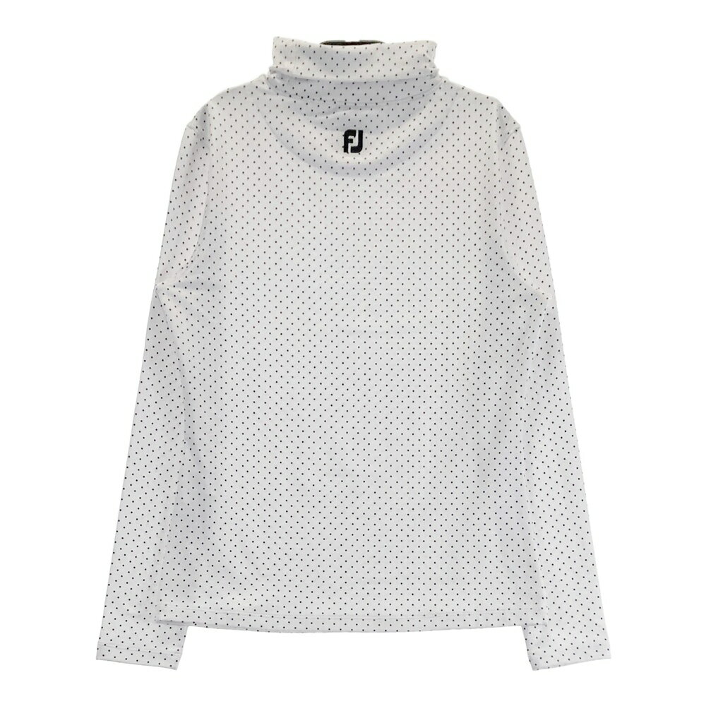 FOOT JOY フットジョイ ハイネック 長袖Tシャツ ドット柄 ホワイト系 M 【中古】ゴルフウェア レディース