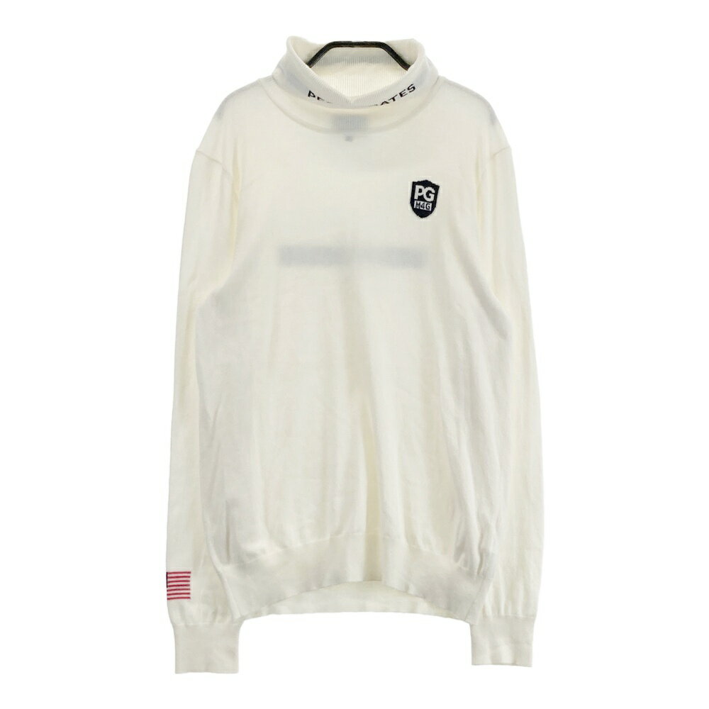 PEARLY GATES パーリーゲイツ タートルネック ニットセーター ホワイト系 2 【中古】ゴルフウェア レディース