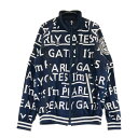 PEARLY GATES パーリーゲイツ ×komatsu 2WAYナイロンジップジャケット ニコちゃん ロゴ総柄 ネイビー系 0 【中古】ゴルフウェア レディ...