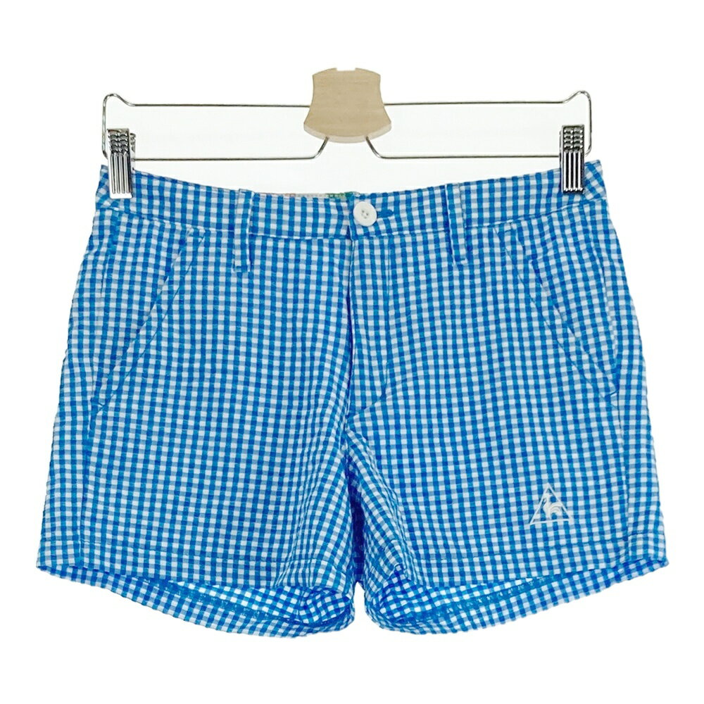 LE COQ GOLF ルコックゴルフ ; ショートパンツ チェック柄 ブルー系 7 【中古】ゴルフウェア レディース