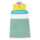 NEW BALANCE GOLF ニューバランス ノースリーブワンピース ボーダー柄 ホワイト系 1 【中古】ゴルフウェア レディース