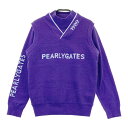 PEARLY GATES パーリーゲイツ 2024年モデル ツインニットセーター パープル系 0 【中古】ゴルフウェア レディース