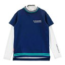 LE COQ GOLF ルコックゴルフ レイヤード半袖スウェット ネイビー系 M 【中古】ゴルフウェア レディース