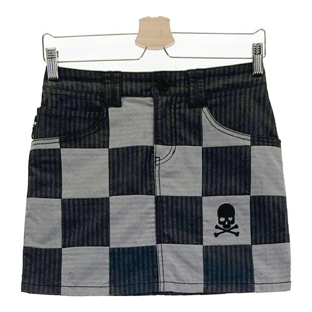 DANCE WITH DRAGON ダンスウィズドラゴン ストレッチスカート ストライプ柄 グレー系 1 【中古】ゴルフ..