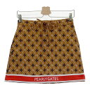 PEARLY GATES パーリーゲイツ ロゴスカート アーガイル柄 ベージュ系 0 【中古】ゴルフウェア レディース