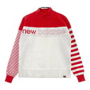 NEW BALANCE GOLF ニューバランス ハイネック ニットセーター ボーダー柄 レッド系 0 【中古】ゴルフウェア レディース