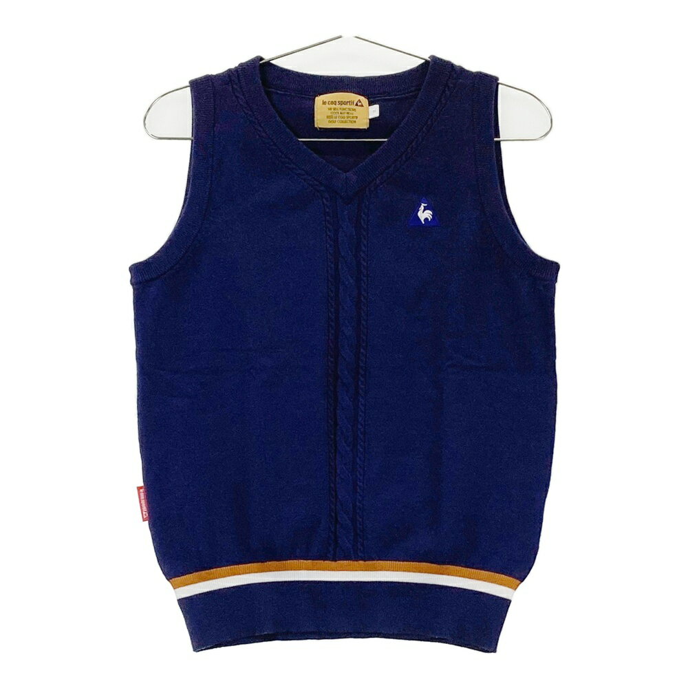 LE COQ GOLF ルコックゴルフ Vネック ニットベスト ネイビー系 M 【中古】ゴルフウェア レディース