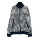PEARLY GATES パーリーゲイツ 2023年モデル ジップジャケット ストライプ柄 ネイビー系 1 【中古】ゴルフウェア レディース