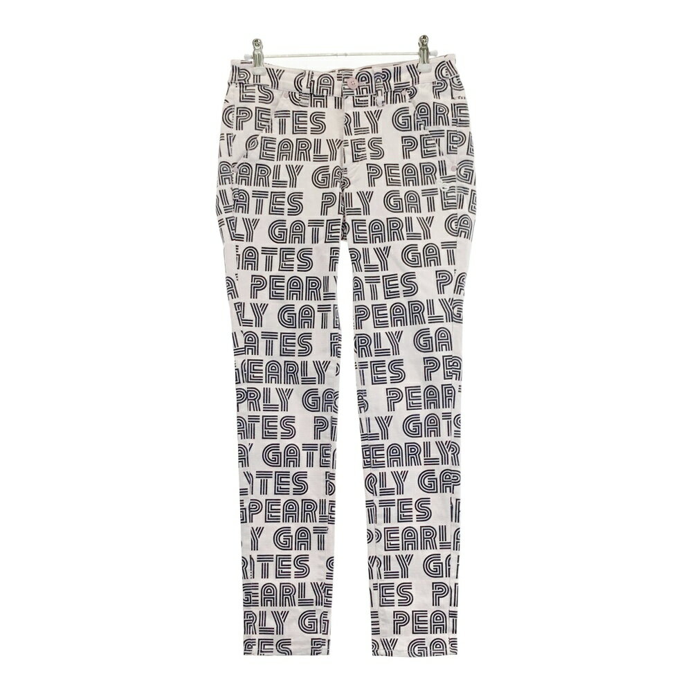 PEARLY GATES パーリーゲイツ ストレッチパンツ 総柄 ピンク系 0 【中古】ゴルフウェア レディース