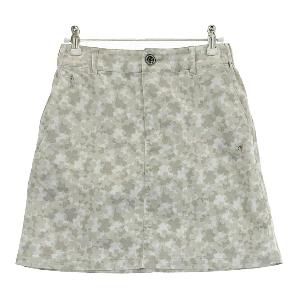 ZOY ゾーイ ストレッチスカート 花柄 カーキ系 36 【中古】ゴルフウェア レディース