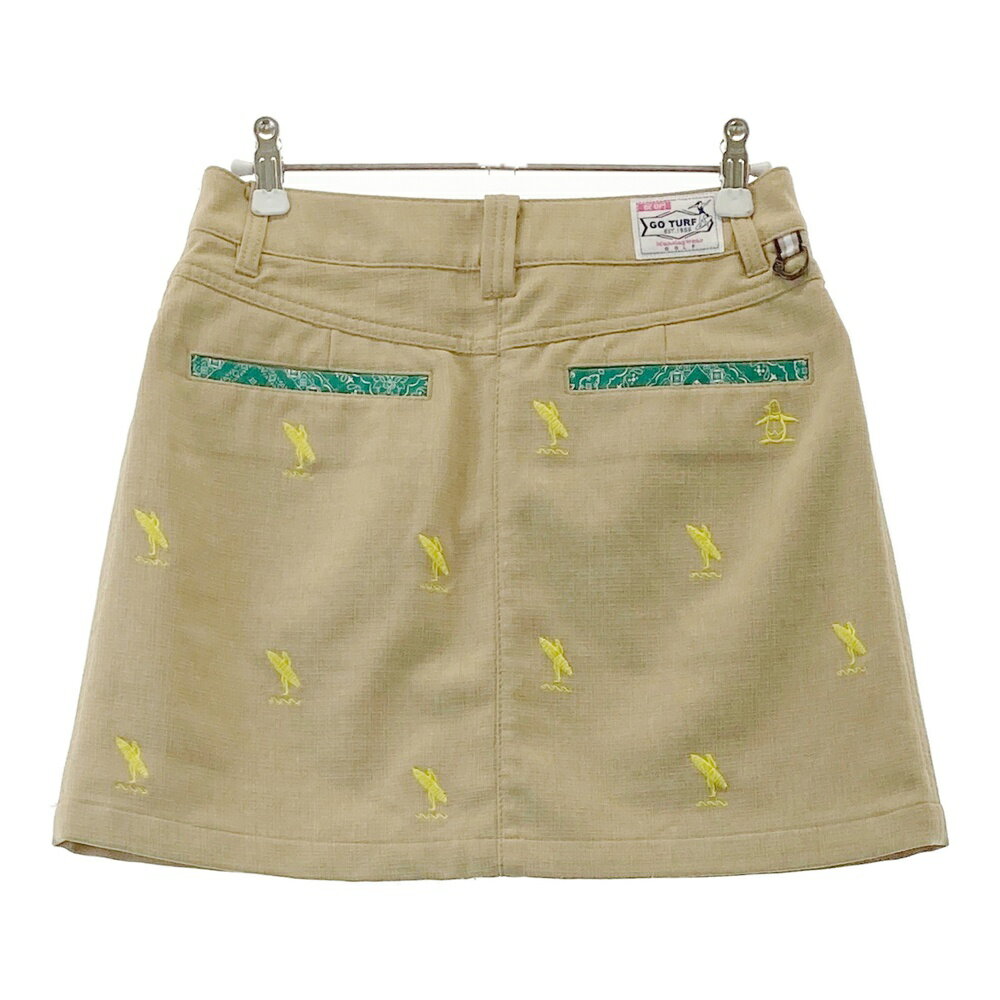MUNSING WEAR マンシングウェア 裏地付 スカート 総柄 ベージュ系 9 【中古】ゴルフウェア レディース